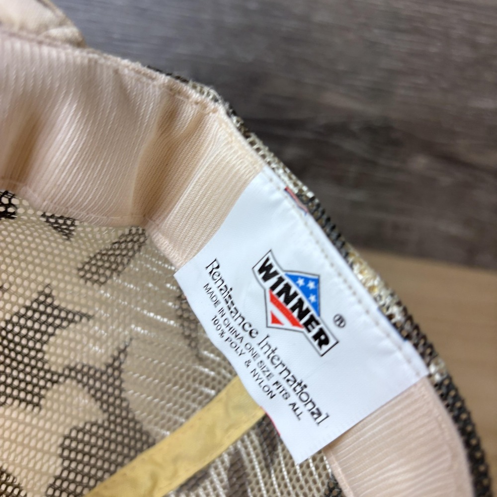 Vintage MOEN Scholzen Products Hat Cap Snap Back Tan Camo Trucker Mesh - Picture 8 of 9